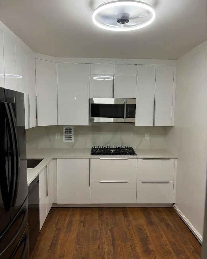 Renovated kitchen with quartz countertops in Cameron